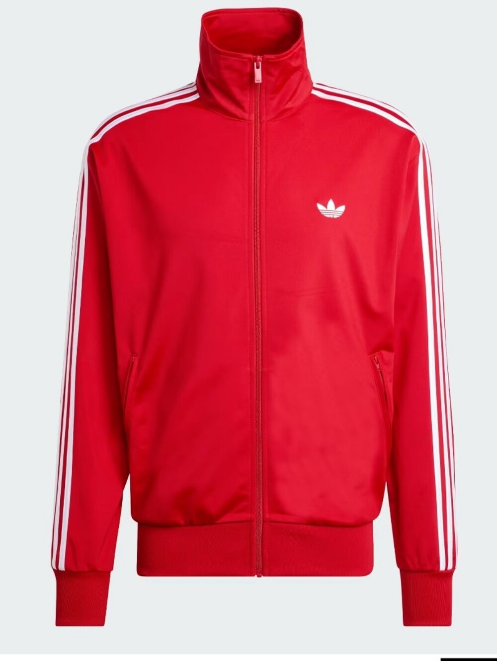 adidas Red Firebird Track Jacket with White Stripes